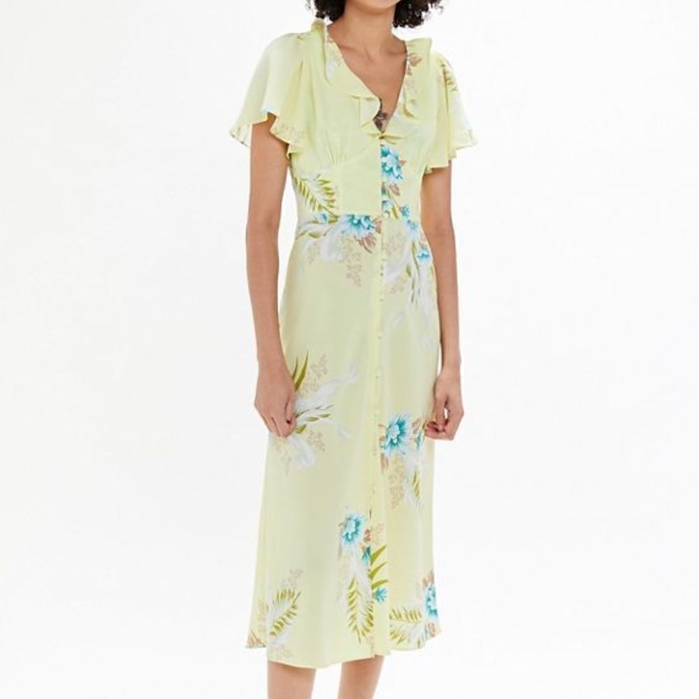 Urban Outfitters Heart Melter Ruffle Midi Dress